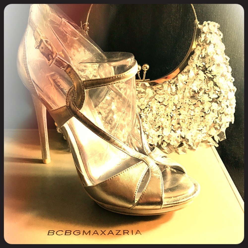 Silver Strappy Platform Pump NIB